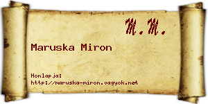 Maruska Miron névjegykártya